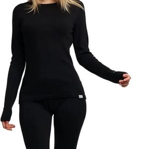 Woolcano 100%merino wool base layer set women L navy blue